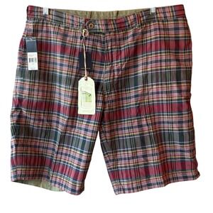 Polo‎ Ralph Lauren Reversible Indian Madras Shorts Men's 38 NWT Plaid Olive